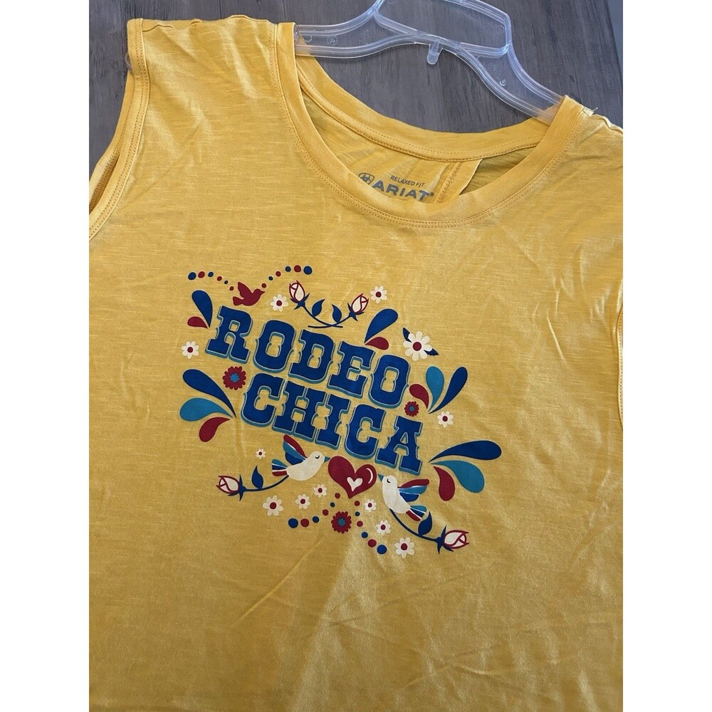 Ariat Women’s Sz XXL Rodeo Chica Tank Top Open Back With Knot Cowgirl